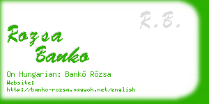 rozsa banko business card